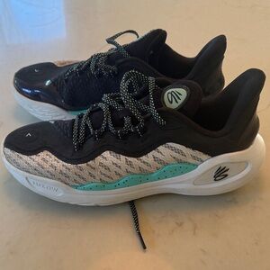 Under Armour Flow Curry 11  Black and Teal Sneakers